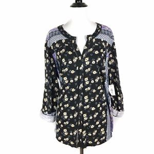 Style & Co Tops - Style & Co Macys Plus Crochet Mix Floral Print Top Style & Co Tops - Style & Co Macys Plus Crochet Mix Floral Print Top